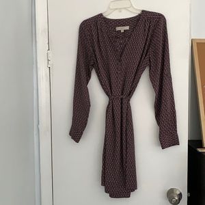 Small Loft lightweight long sleeve patterned dress